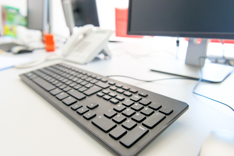 modern Computer on the desktop in the office building